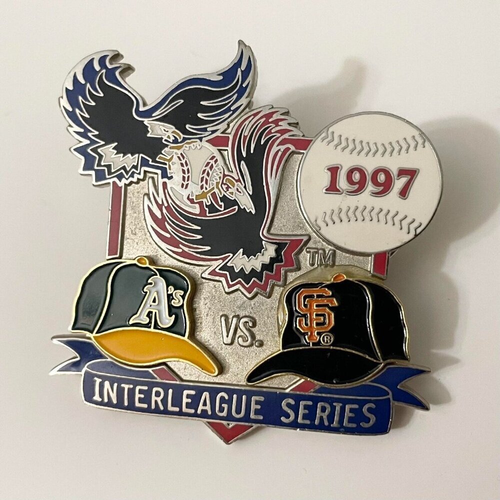 Vtg 1997 Oakland A vs San Francisco Giants Interleague Series MLB Baseball Pin